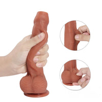 Realistic Uncut 8.46″ Silicone Soft Dildo With Foreskin