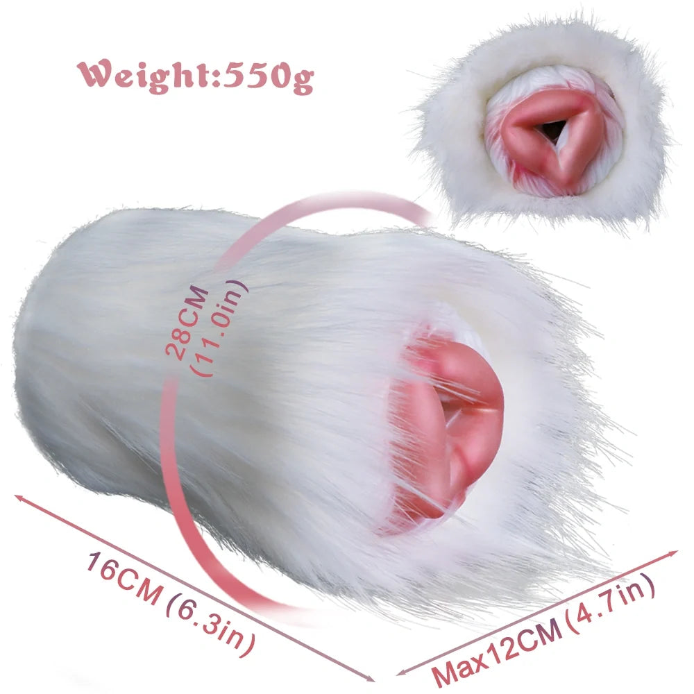 Furry Masturbator Rongplux White Long Fur