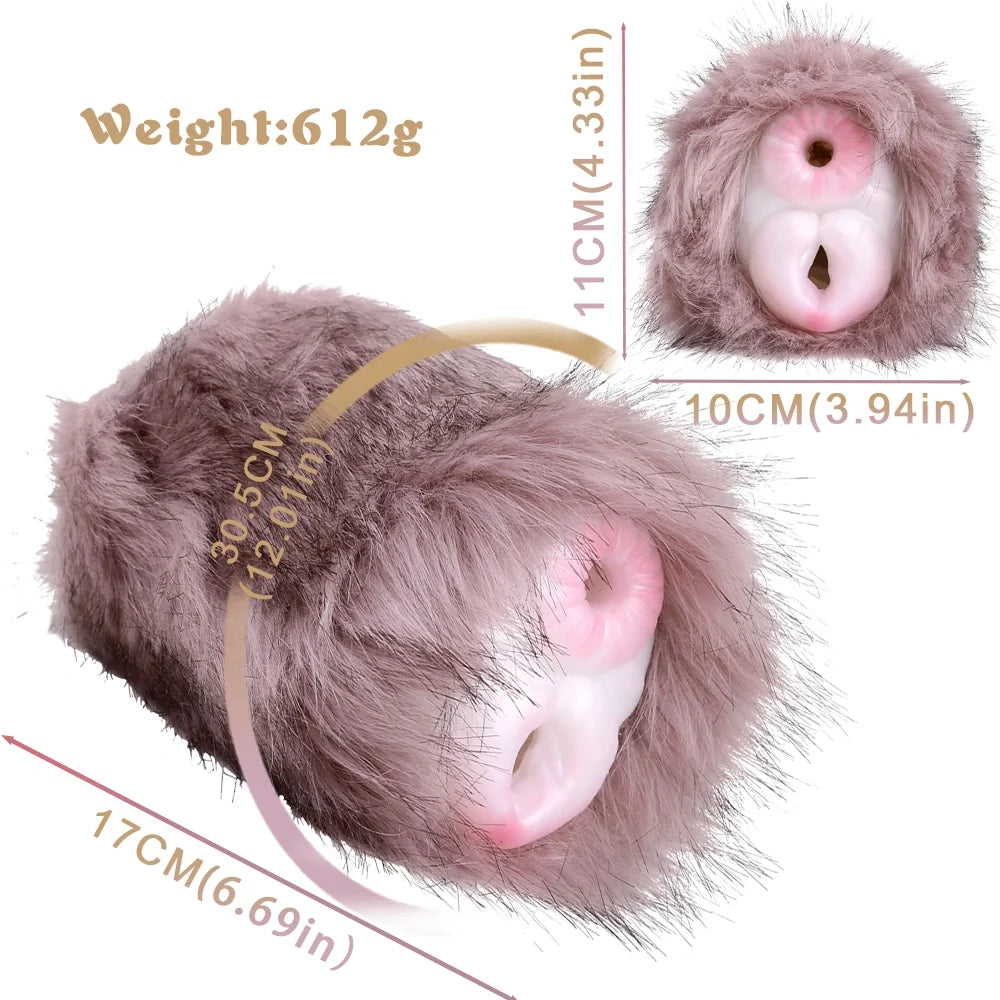 Furry Masturbator Roplux Rose Mauve Plush Dual