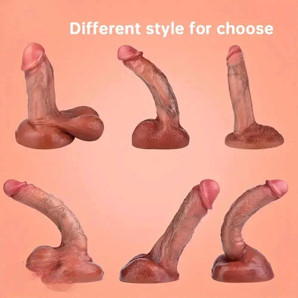 Six Lengths Liquid Silicone Realistic Dildo For Hands-Free G Spot Play