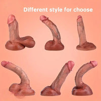 Six Lengths Liquid Silicone Realistic Dildo For Hands-Free G Spot Play