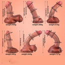 Six Lengths Liquid Silicone Realistic Dildo For Hands-Free G Spot Play