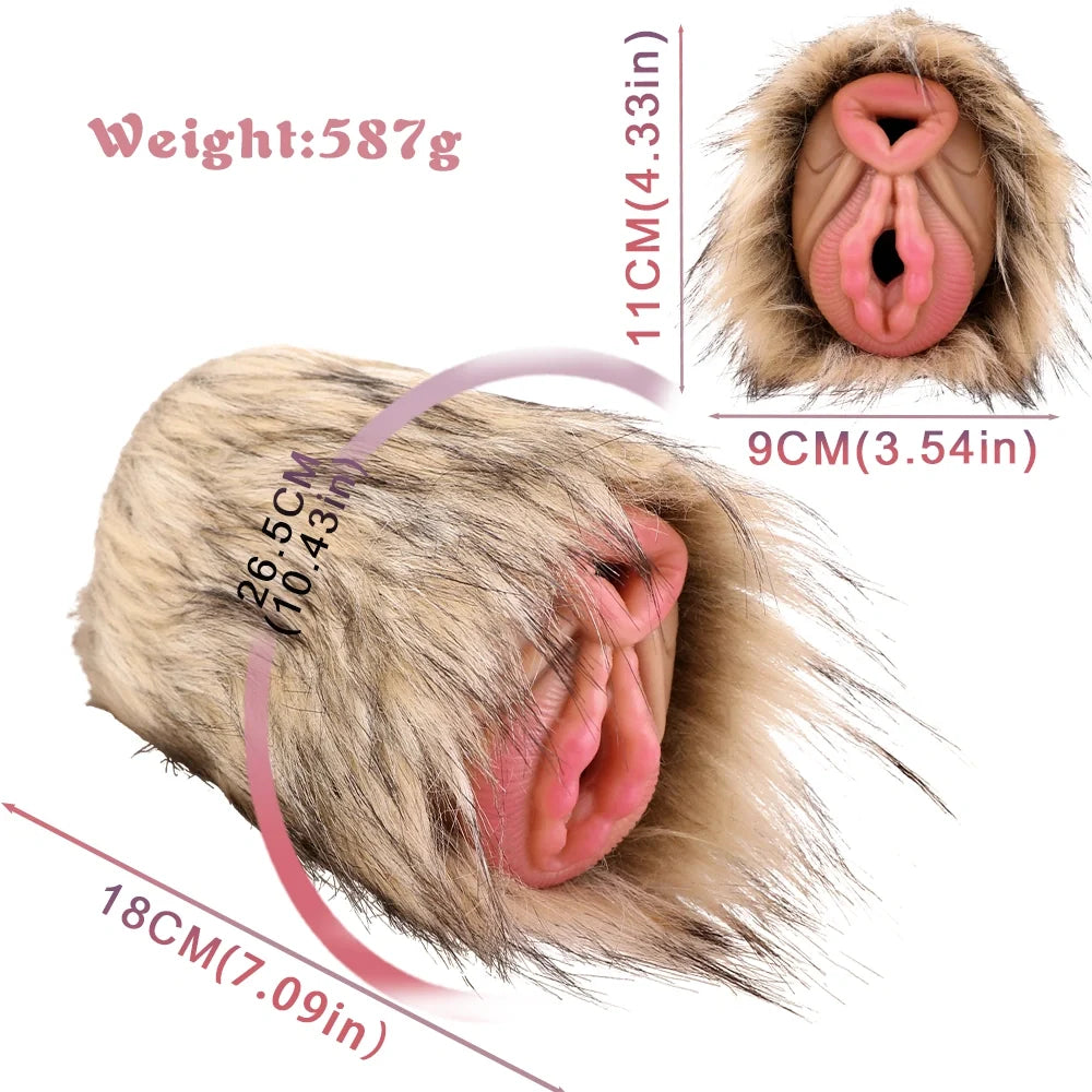 Furry Masturbator Tanplux Blond Fur Dual Entry