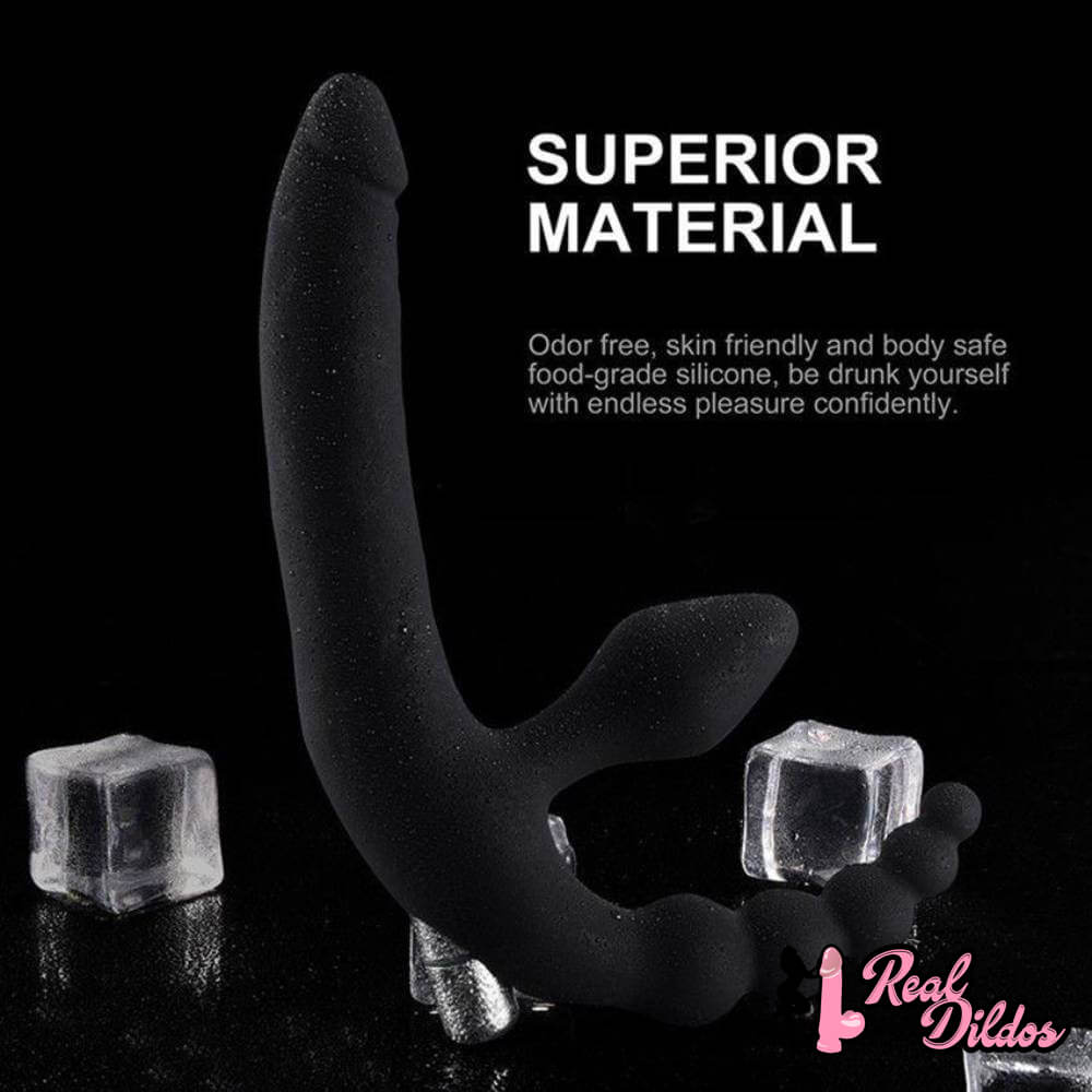 13.8in Triple Dildo With Butt Plugs Sex Toy For Vagina Anus Sex