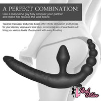 13.8in Triple Dildo With Butt Plugs Sex Toy For Vagina Anus Sex