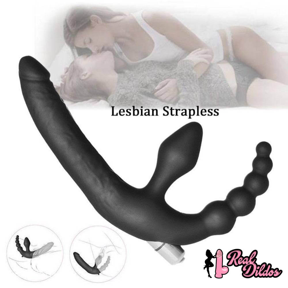 13.8in Triple Dildo With Butt Plugs Sex Toy For Vagina Anus Sex