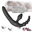 13.8in Triple Dildo With Butt Plugs Sex Toy For Vagina Anus Sex