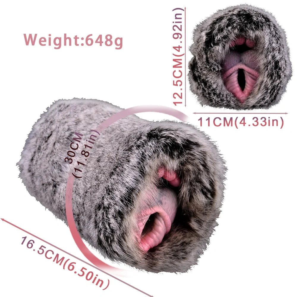 Furry Masturbator Velplux Grey Leopard Plush