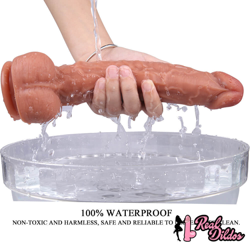 10.04in Skin Feeling Real Soft Dildo Female Sex Toy With Sucker